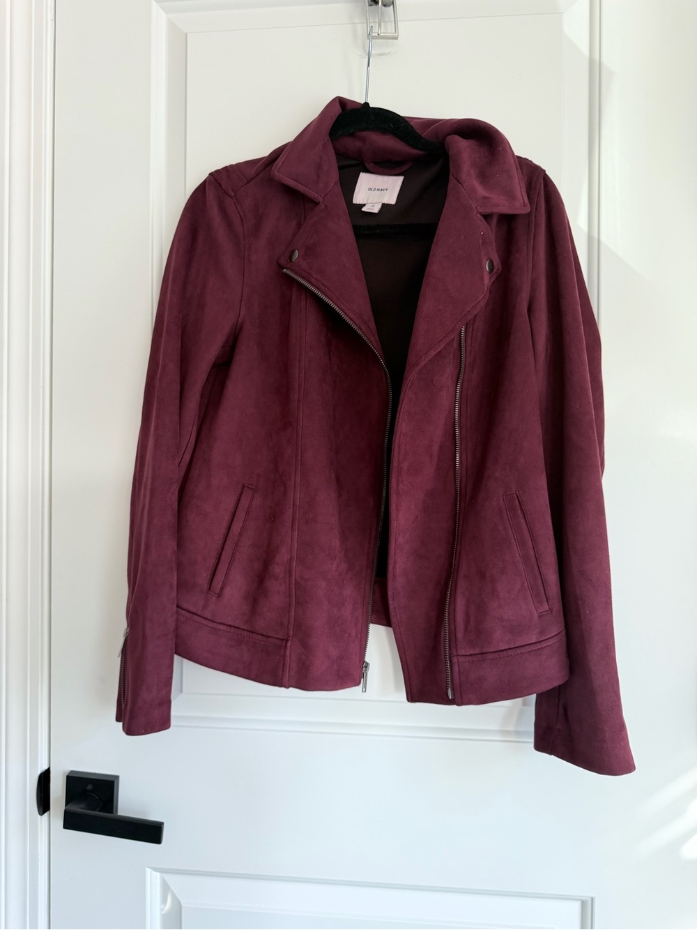 Old Navy Suede Moto Jacket - Deep Burgundy